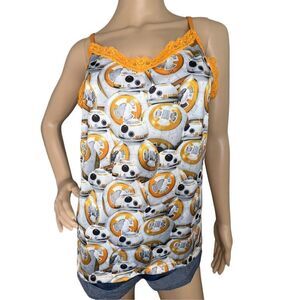 Star Wars BB-8 Patterned Fitted Lace Cami/Tank Top